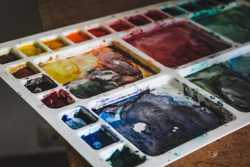 A palette for watercolor paints