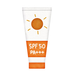 sunscreen product watercolor illustration