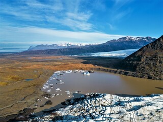 Jęzor lodowcowy, lodowiec, islandia
