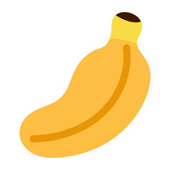 Single hand drawn banana. Vector illustration clip art. Cute element for greeting cards, posters, stickers and seasonal design. Isolated on white background.