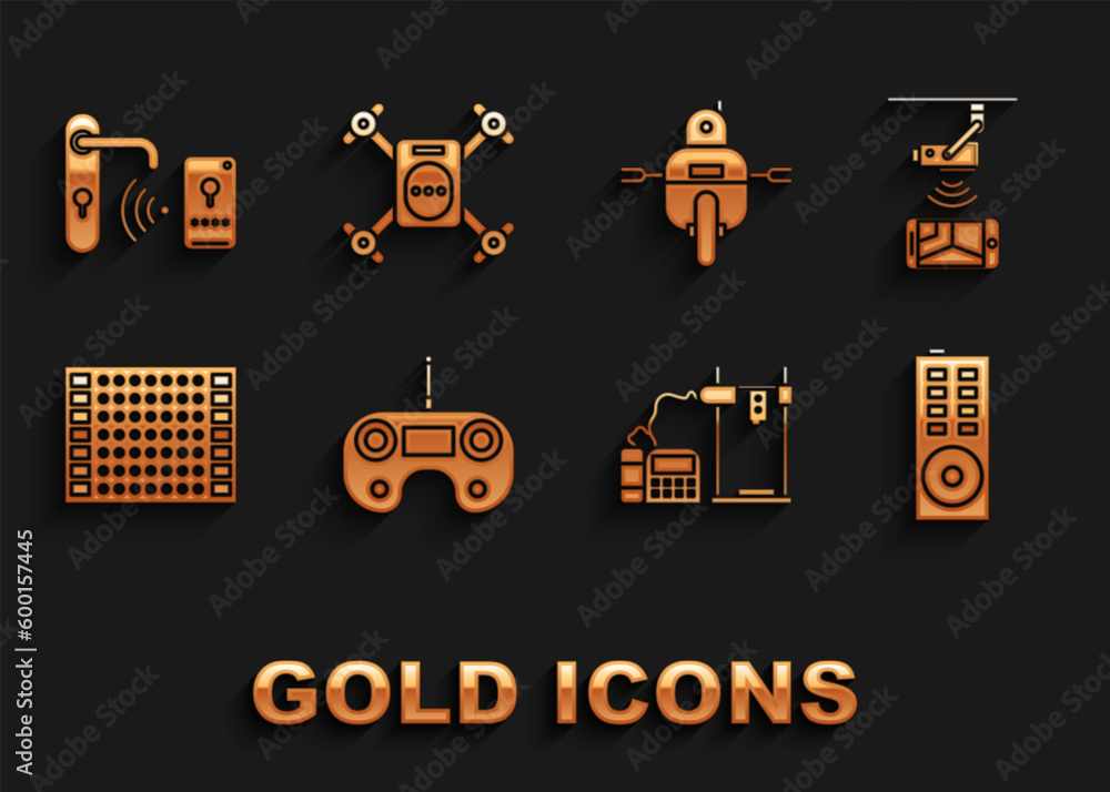 Poster set remote control, wireless controlling cctv security camera, 3d printer, printed circuit board pcb