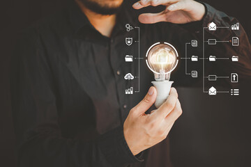 Cyber security network. Data protection concept. Businessman using laptop computer with digital padlock on internet technology networking with cloud computing and data management, cybersecurity
