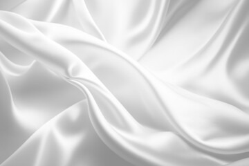 White and grey satin fabric curves wave lines background texture for web design , banner , business concept.