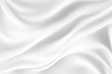 White and grey satin fabric curves wave lines background texture for web design , banner , business concept.