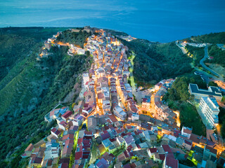 view of the city in Italy and the sea