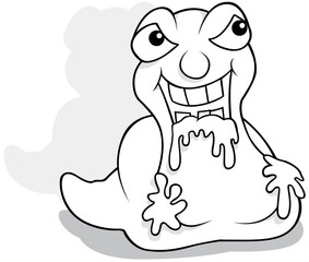 Drawing of a Funny Garbage Monster with Slime