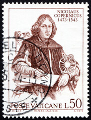 Postage stamp Vatican 1973 Nicolaus Copernicus (1473-1543), was a Renaissance polymath, mathematician, astronomer and Catholic canon