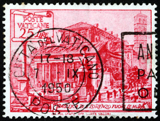 Postage stamp Vatican 1949 Basilica of St. Lawrence
