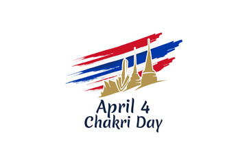April 6, Chakri Day vector illustration. Suitable for greeting card, poster and banner.