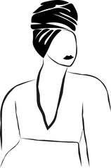 Woman Outline Hand Drawn