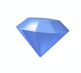 3D Diamond icon, render vector design. Diamond logo. Jewelry gemstones, Blue crystals brilliant gem 3D icon cartoon UI