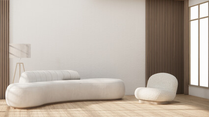 Fototapeta na wymiar Sofa furniture and mockup modern room design minimal.3D rendering