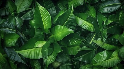 Obraz premium A lush foliage background with green leaves created with Generative AI technology