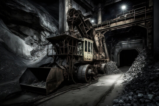 Abandoned mines. AI technology generated image
