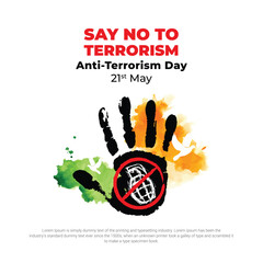 Anti-Terrorism Day Vector Poster Design