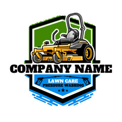 Zero Turn Lawn Mower Lawn Care Pressure Washing Logo