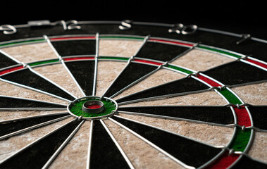 The new classic professional sisal dart target. Close-up, angle view.