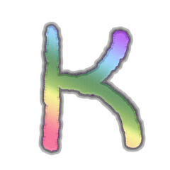 letter made of colorful rainbow