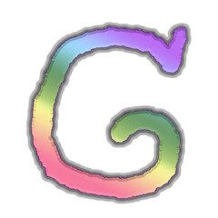 letter made of colorful rainbow