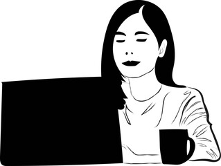 Working Woman Line Art