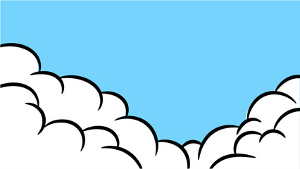 blue sky with clouds cartoon somic stye background