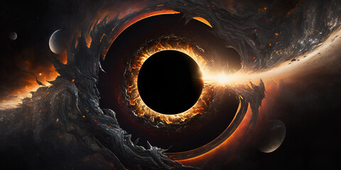 surrealism of black hole (created with generative AI) © Erion