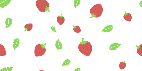 strawberry pattern seamless handdrawn continuous freehand cute design. eps 10
