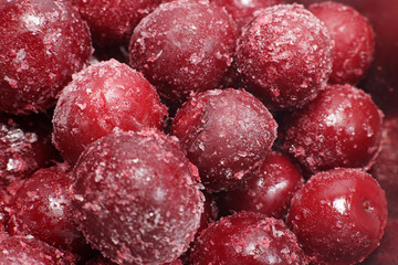 frozen plums close-up for background