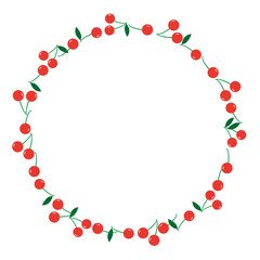 さくらんぼのフレームイラスト素材