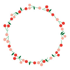 さくらんぼのフレームイラスト素材