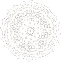 Openwork circle with a black and yellow gradient.