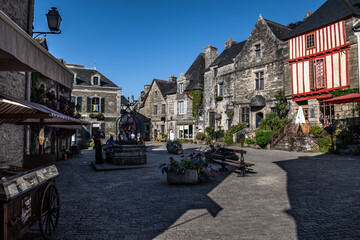 Ancient Buildings In Picturesque Village Rochefort En Terre In The Department Of Morbihan In Brittany, France