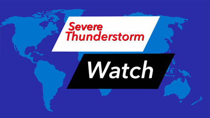 Fototapeta na wymiar Severe thunderstom watch television news banner.