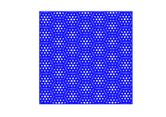  interessante quadratische fläche mit einem blauen hexagonalen gitter gefüllt, textiles netz, modern art,