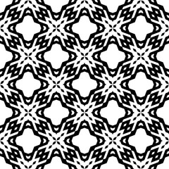 Abstract seamless monochrome pattern on white background for coloring. Design for banner, card, invitation, postcard, textile, fabric, wrapping paper, coloring book.