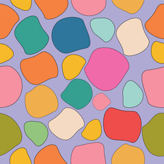 Seamless pattern trendy pattern multicolored spots,abstract wallpaper.vector illustration on purple background.