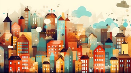 Painted city, generative AI