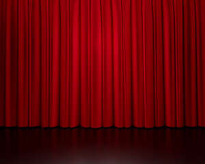 3d illustration Red Curtain Stage, Backdrop, Display