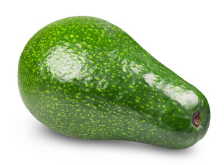 Avocado isolated. Ripe green avocado on a white background.