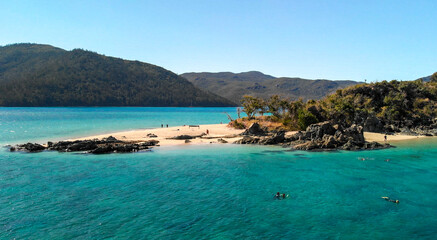 Obraz premium Aerial view of Black Island in the Coral Sea - Whitsunday Islands - Australia