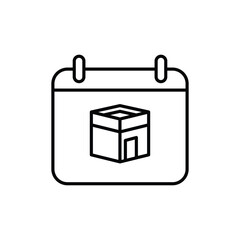 kaaba icon. outline icon