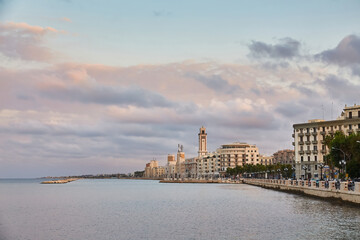 Fototapeta premium Bari - The promenade in the morning light.