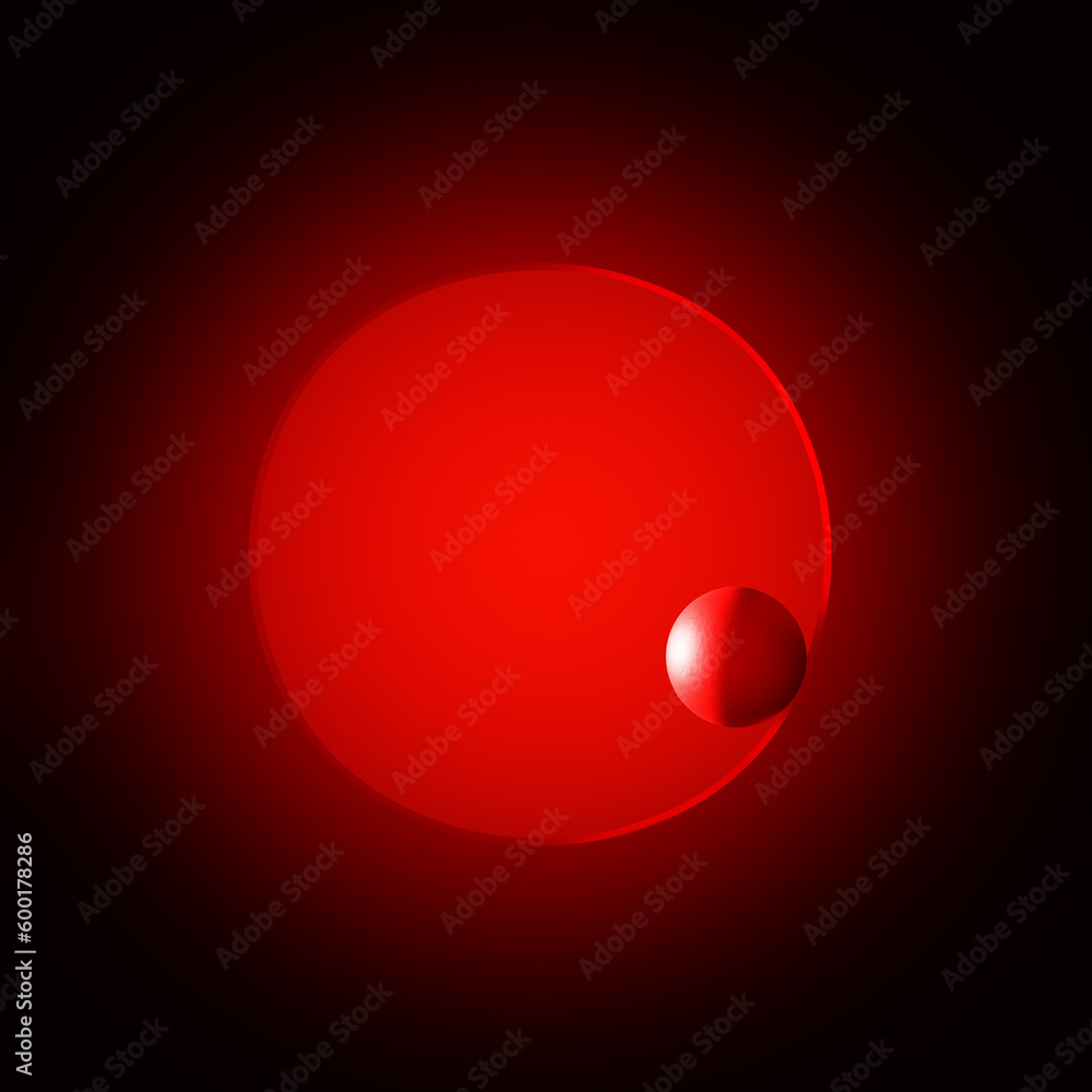 Aufkleber comfort zone or vicious cycle. ball rolling in the red circle. abstract minimalistic art. 3d render.