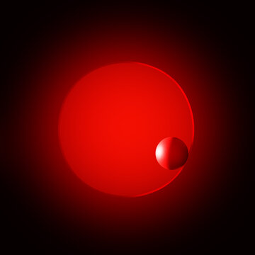 Comfort zone or vicious cycle. Ball rolling in the red circle. Abstract minimalistic art. 3D render.
