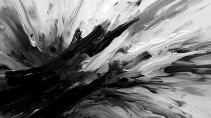 Abstract art background featuring brush strokes in black and white, generative ai