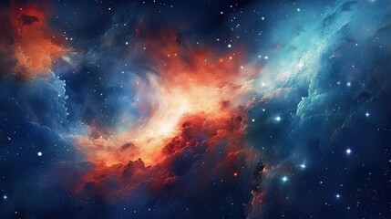 Abstract galaxy background with swirling stars and nebulae, generative ai,