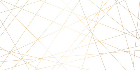 Abstract luxury golden geometric random chaotic lines with many squares and triangles shape background.