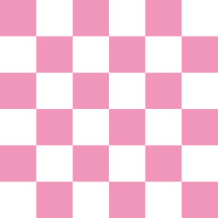 White and pink chessboard background.Chess Pieces Seamless pattern. Flat style chess .	