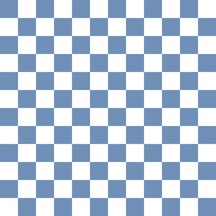 Color white and blue squares in a checkerboard pattern. Abstract background..Checkerboard, chessboard, seamless pattern.	