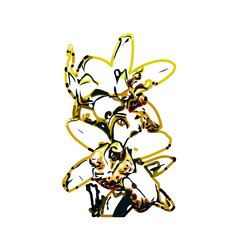 Orchid flower color sketch with a transparent background